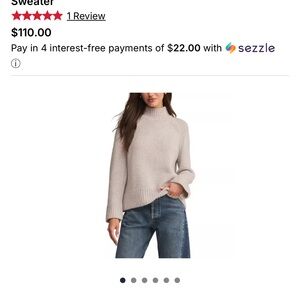 Z Supply Cream Ribbed Mock Neck Sweater
